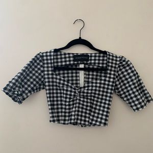 Vanessa Mooney Gingham Crop Top